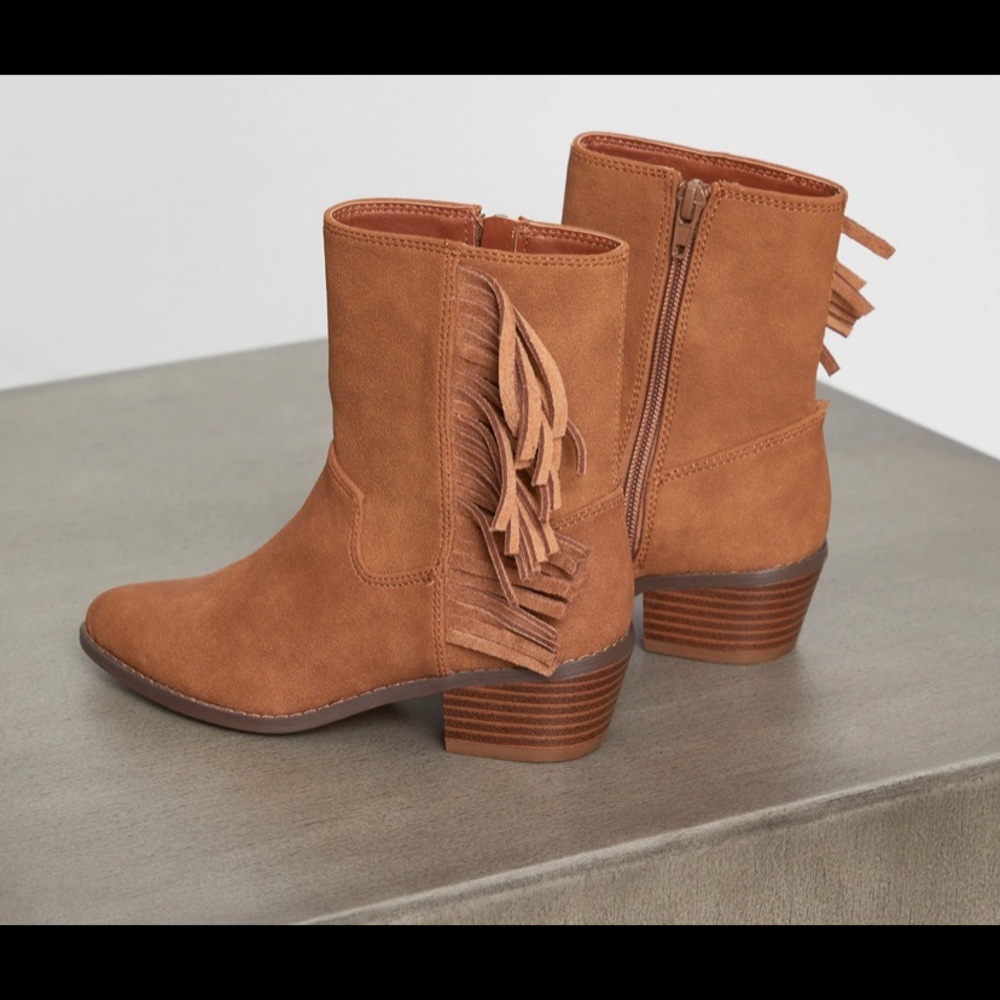 BCBG Girls Linda Mid-Calf Boots Leather Tan Sz 4